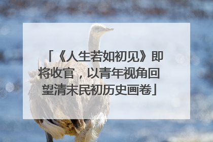 《人生若如初见》即将收官，以青年视角回望清末民初历史画卷