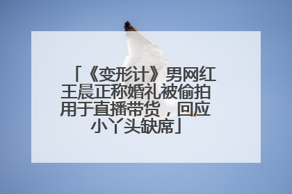 《变形计》男网红王晨正称婚礼被偷拍用于直播带货，回应小丫头缺席