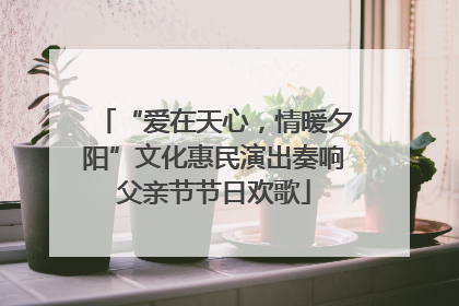 “爱在天心，情暖夕阳”文化惠民演出奏响父亲节节日欢歌