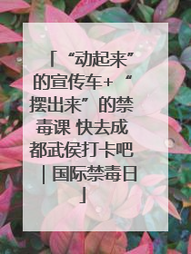 “动起来”的宣传车+“摆出来”的禁毒课 快去成都武侯打卡吧｜国际禁毒日