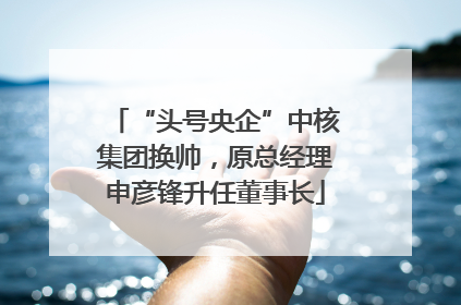 “头号央企”中核集团换帅，原总经理申彦锋升任董事长