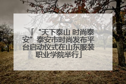 “天下泰山 时尚泰安”泰安市时尚发布平台启动仪式在山东服装职业学院举行