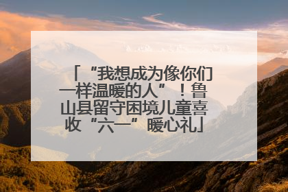 “我想成为像你们一样温暖的人”！鲁山县留守困境儿童喜收“六一”暖心礼