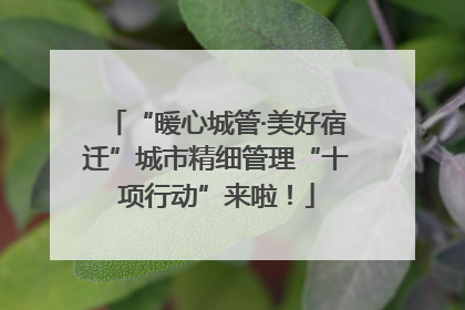 “暖心城管·美好宿迁”城市精细管理“十项行动”来啦！