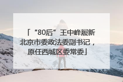 “80后”王中峰履新北京市委政法委副书记，原任西城区委常委