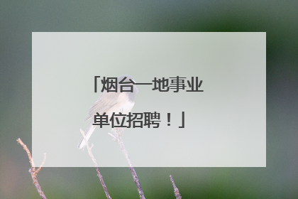 烟台一地事业单位招聘！