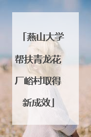 燕山大学帮扶青龙花厂峪村取得新成效