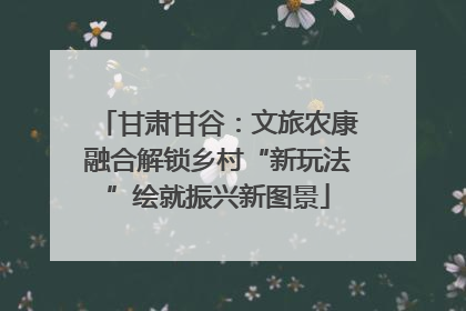 甘肃甘谷：文旅农康融合解锁乡村“新玩法”绘就振兴新图景
