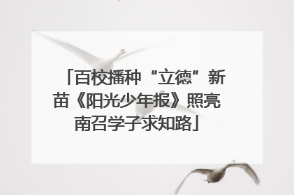 百校播种“立德”新苗《阳光少年报》照亮南召学子求知路