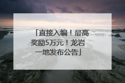 直接入编！最高奖励5万元！龙岩一地发布公告