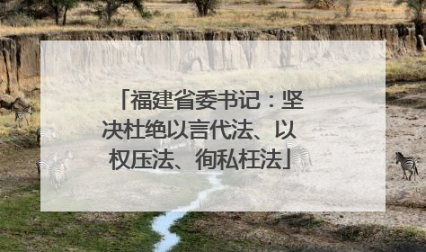 福建省委书记：坚决杜绝以言代法、以权压法、徇私枉法