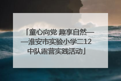 童心向党 趣享自然——淮安市实验小学二12中队露营实践活动