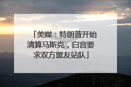 美媒：特朗普开始清算马斯克，白宫要求双方盟友站队