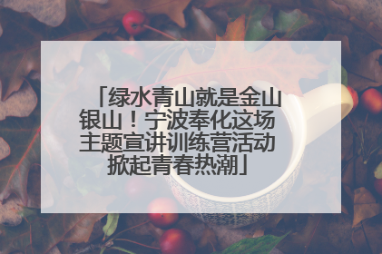 绿水青山就是金山银山！宁波奉化这场主题宣讲训练营活动掀起青春热潮