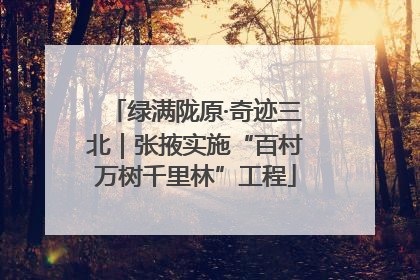 绿满陇原·奇迹三北｜张掖实施“百村万树千里林”工程