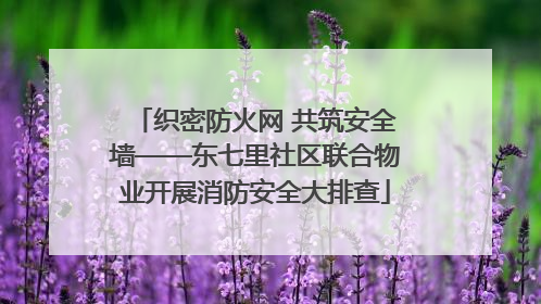 织密防火网 共筑安全墙——东七里社区联合物业开展消防安全大排查