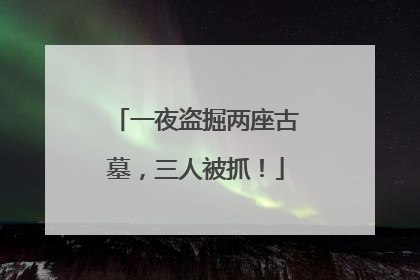 一夜盗掘两座古墓，三人被抓！