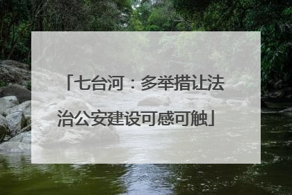 七台河：多举措让法治公安建设可感可触