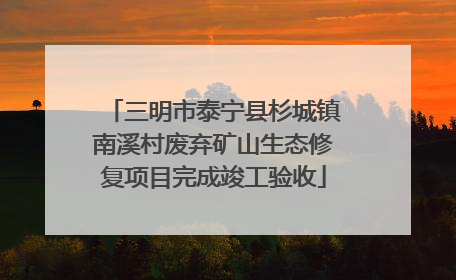 三明市泰宁县杉城镇南溪村废弃矿山生态修复项目完成竣工验收