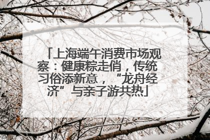 上海端午消费市场观察：健康粽走俏，传统习俗添新意，“龙舟经济”与亲子游共热