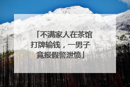 不满家人在茶馆打牌输钱，一男子竟报假警泄愤