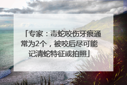 专家：毒蛇咬伤牙痕通常为2个，被咬后尽可能记清蛇特征或拍照