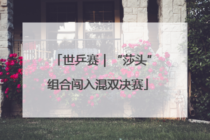 世乒赛｜“莎头”组合闯入混双决赛