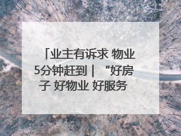 业主有诉求 物业5分钟赶到｜“好房子 好物业 好服务”系列报道④