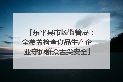 东平县市场监管局：全覆盖检查食品生产企业守护群众舌尖安全