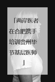 两岸医者在合肥携手培训贵州毕节基层医师
