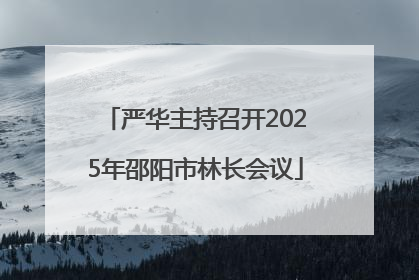 严华主持召开2025年邵阳市林长会议