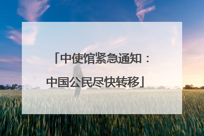 中使馆紧急通知：中国公民尽快转移