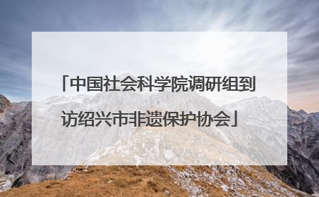 中国社会科学院调研组到访绍兴市非遗保护协会