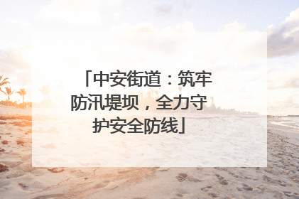 中安街道：筑牢防汛堤坝，全力守护安全防线