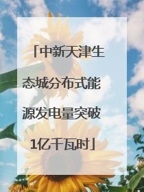 中新天津生态城分布式能源发电量突破1亿千瓦时