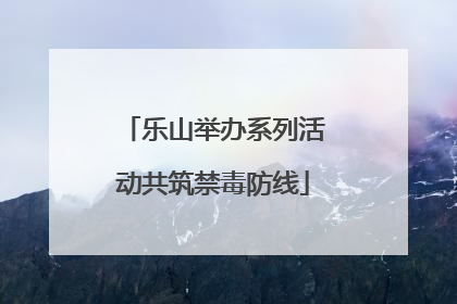 乐山举办系列活动共筑禁毒防线