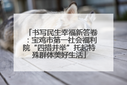 书写民生幸福新答卷：宝鸡市第一社会福利院“四措并举”托起特殊群体美好生活