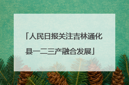 人民日报关注吉林通化县一二三产融合发展