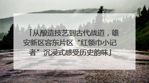 从酿造技艺到古代战道，雄安新区容东片区“红领巾小记者”沉浸式感受历史韵味