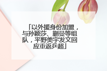 以外援身份加盟，与孙颖莎、蒯曼等组队，平野美宇发文回应重返乒超