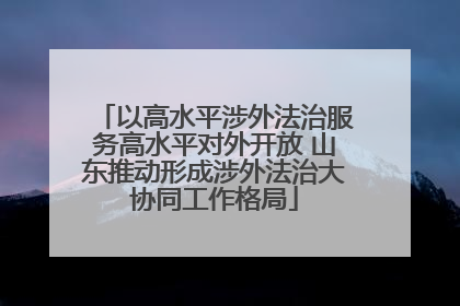 以高水平涉外法治服务高水平对外开放 山东推动形成涉外法治大协同工作格局