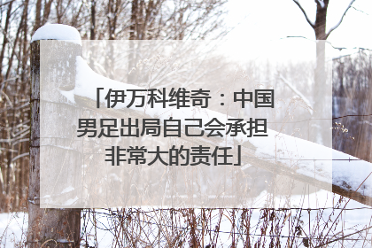 伊万科维奇：中国男足出局自己会承担非常大的责任