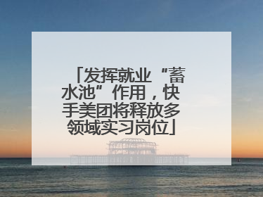 发挥就业“蓄水池”作用，快手美团将释放多领域实习岗位