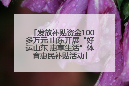发放补贴资金100多万元 山东开展“好运山东 惠享生活”体育惠民补贴活动