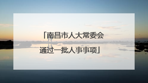 南昌市人大常委会通过一批人事事项