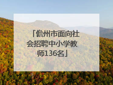 儋州市面向社会招聘中小学教师136名