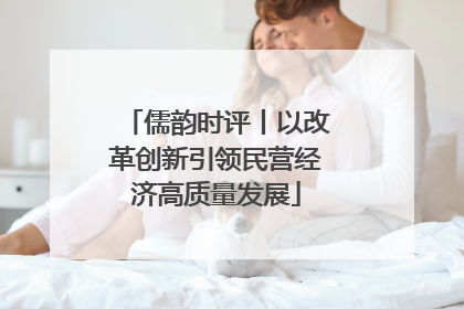 儒韵时评丨以改革创新引领民营经济高质量发展