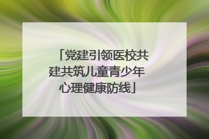 党建引领医校共建共筑儿童青少年心理健康防线