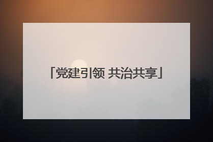 党建引领 共治共享