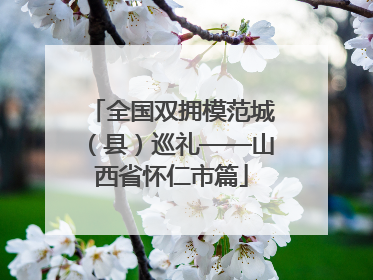 全国双拥模范城（县）巡礼——山西省怀仁市篇